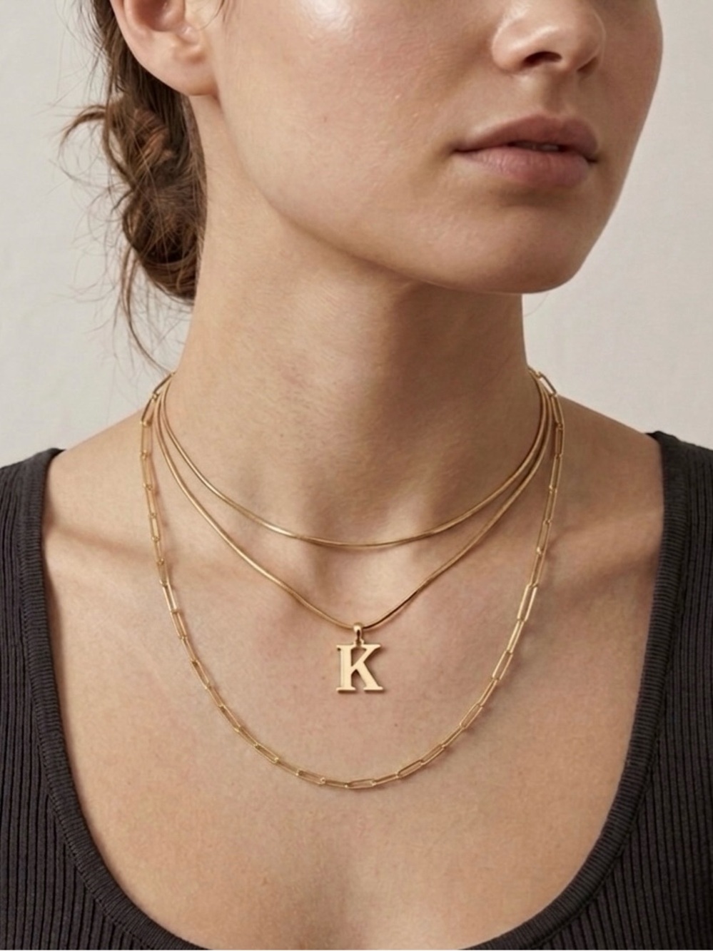 Linx 18k Gold PVD Paper Clip Chain Necklace